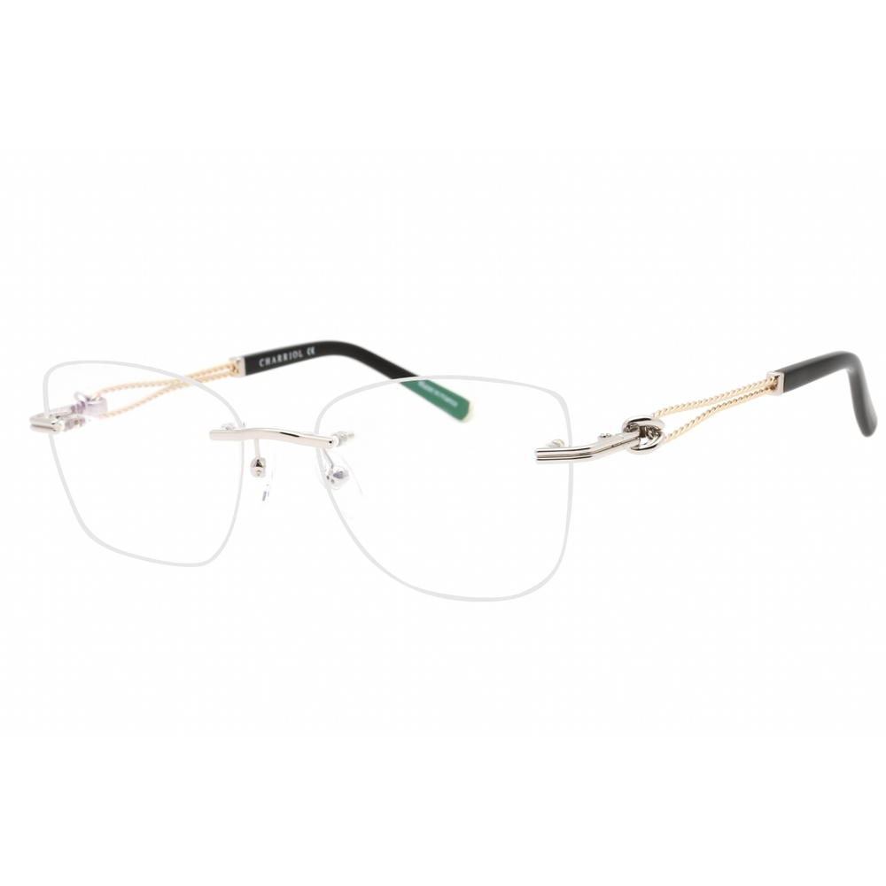 NWT Charriol PC71061-C02 55mm Shiny Silver Eyeglasses